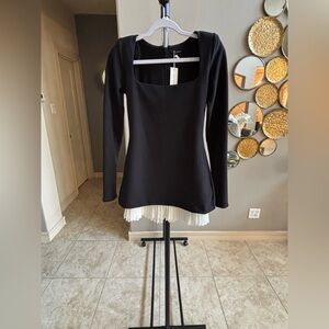 Naked Wardrobe Black and White Mini Dress